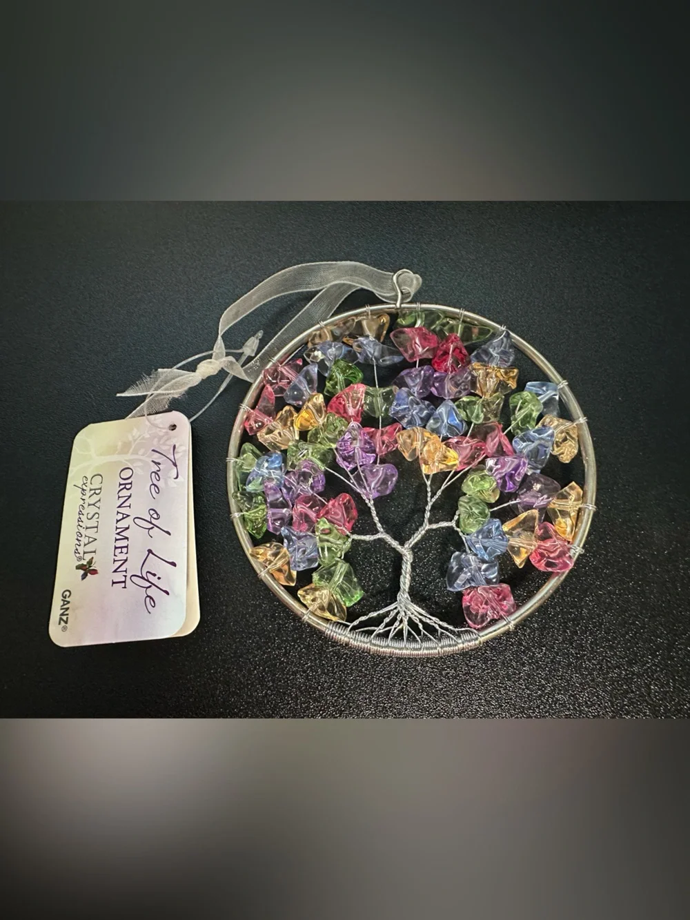 GANZ Tree of Life Ornament - Multicolor Crystal Leaves
